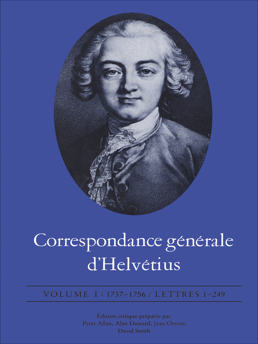 Kápumynd af Correspondance générale d'Helvétius, Volume I